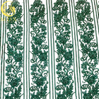 カスタマイズされたエメラルド グリーンの刺繍のレースの生地はスパンコールがついた装飾に玉を付けた