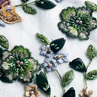 家の織物のための140cmの幅3Dの花のレースの生地/花の刺繍のレース