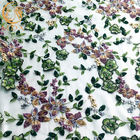 家の織物のための140cmの幅3Dの花のレースの生地/花の刺繍のレース