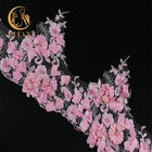 花嫁3D花のレースのトリム135cmの幅に刺繍されるハンドメイドの多彩作りなさい