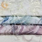 排他的な花嫁3D刺繍は羽と生地135cmの幅を編んだひもで締める