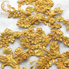 MDXの金スパンコールの純刺繍は織物のための135cmの幅をひもで締める