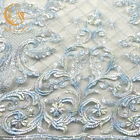 Dressmakingのための柔らかい感動させるきらめくレースの生地の刺繍の網135cmの幅