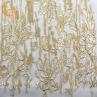 ガウンの服のための敏感なMDXの金色の刺繍のレースの生地の網のスパンコール