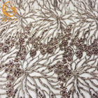 アフリカの花嫁のビーズのきらめきのレースの生地140cmの幅の刺繍