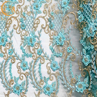 140Cmの花嫁のアップリケのレースの生地の服は結婚式のために玉が付く刺繍のスタイルを作る