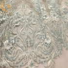 ハンドメイド ヤード優雅な花嫁の服3Dの刺繍のレースの生地